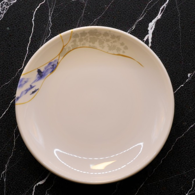Đĩa Hoa Phương Đông Melamine Cao Cấp 608-9.8