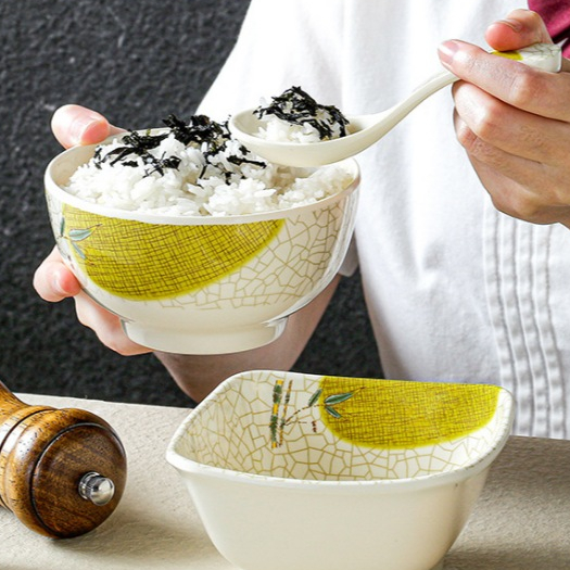 Bát Soup / Bát Ăn Chè Phíp Hoạ Tiết Lá Tre Phong Cách Truyền Thống Nhật Bản 9301