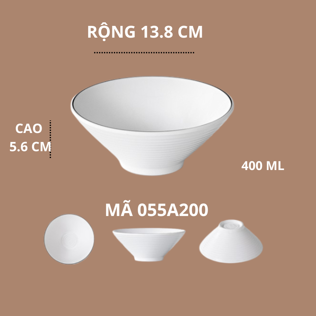 Tô Mỳ LB Phíp Trắng Viền Đen Phong Cách Bắc Âu Melamine A5 LB055A200